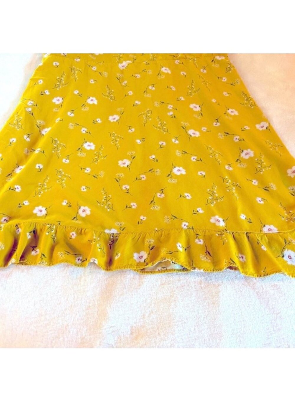 Yellow Floral Ruffled Mini Sun Dress - Picture 4 of 6